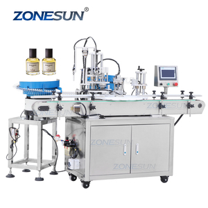 ZONESUN ZS-AFC8 אוטומטי מונובלוק פנאומטיים רוטרי בושם בקבוקון בקבוק מכסת לחיצה מכונת