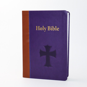 Maßge schneiderte Riesen größe Holy Bible PU Leder Farb mischung Design Buchdruck Missionary Outre ach Program Supply - Product Image 5