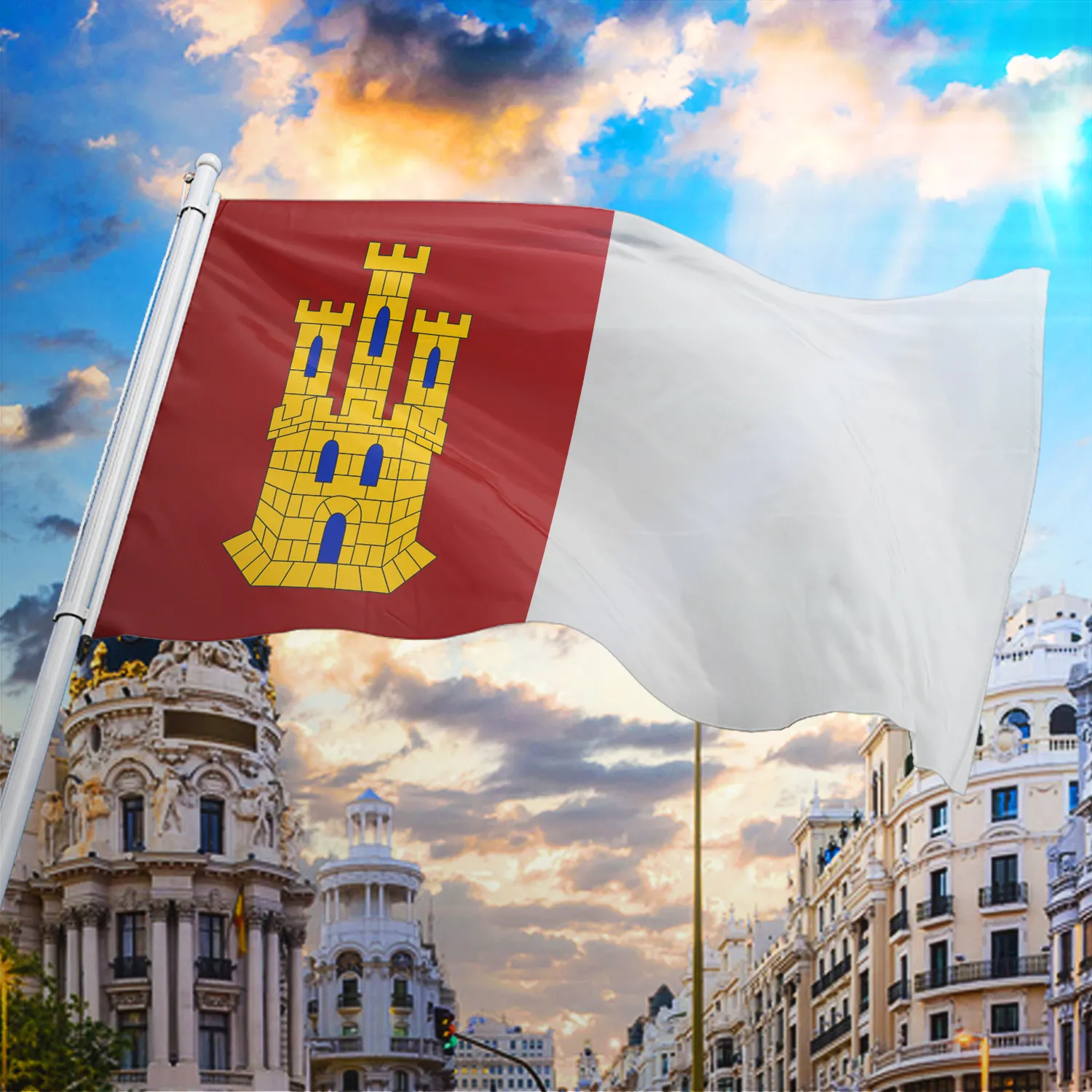 Bandera de Toledo de varios tamaños, Bandera de elección española personalizada de La marca