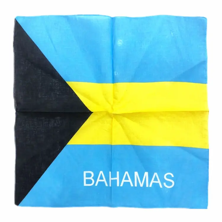 cheering fans cotton national flags printed kerchief custom Bahama caribbean flags bandana