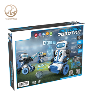 Rifornimento di fabbrica giocattoli DIY Deformaton Robot auto assemblato tiro auto Robot di programmazione Robot con luce a Led