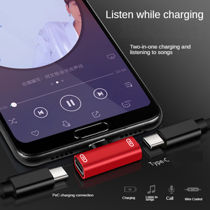 2合1 C型分路器USB C音频音乐充电电源适配器，用于三星华为的Pad - Product Image 2