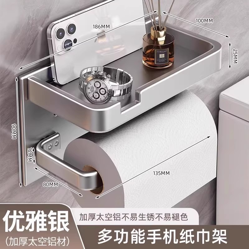 Elegant Silver Double-Layer Tissue Holder