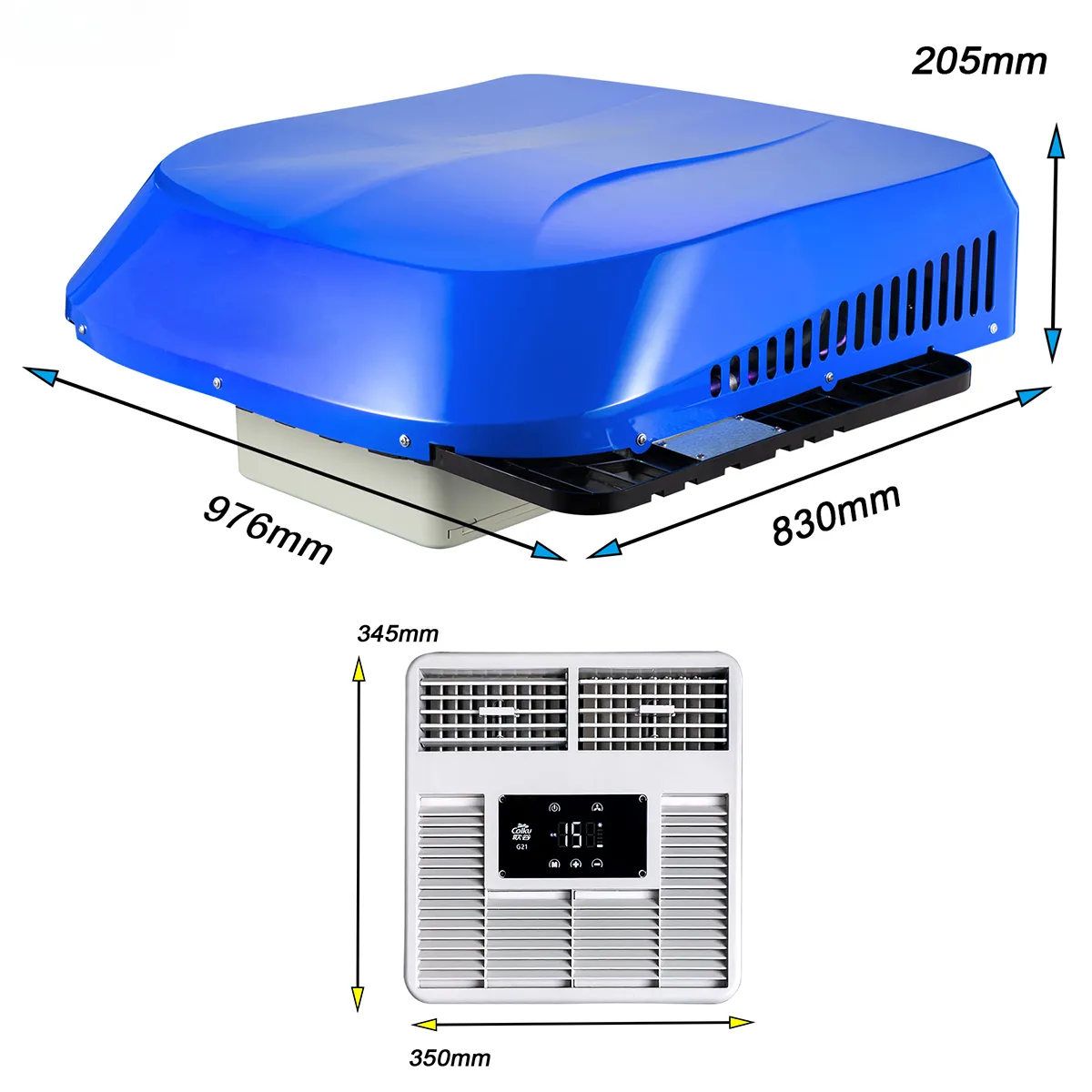 battery powered semi diesel sleeper truck sleeper cabin parking cooler roof top portable cooling air conditioner 12 volt 24v dc