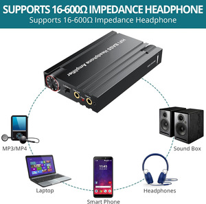 HiFi BASS Headphone Amplifier 16-600&Omega; Earphone Amp Rechargeable 3.5mm AUX <strong>Input</strong> <strong>Output</strong> With Volume Control for Phones <strong>Computers</strong>