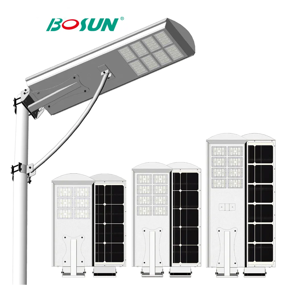 मोशन सेंसर के साथ एक सौर स्ट्रीट लाइट में लैंप का नेतृत्व सौर स्ट्रीट लाइट हाई लुमेन आउटडोर इंजीनियरिंग परियोजना बी सभी 80
