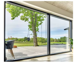 Moderne finestre di vetro fisse in alluminio a forma di U personalizzabili insonorizzate ville residenziali fornitura fabbrica telaio in acciaio orizzontale