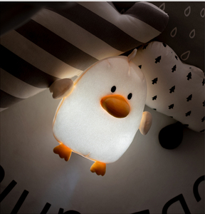 Yeni kış ürün çocuk peluş topluca huggable gece lambası karikatür <span class=keywords><strong>led</strong></span> zamanlama peluş ördek gece lambası bebek yatmadan için