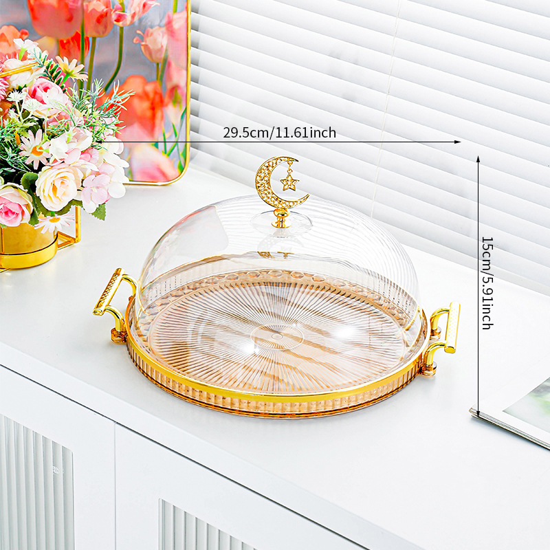 Amber X-shaped PET disc with moon and star cap
