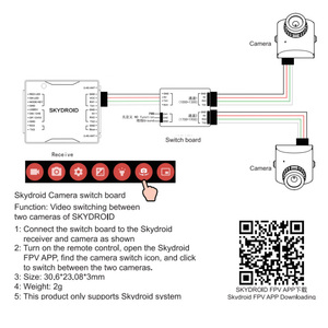 Skydroid kamera anahtarlama paneli/AV dönüşüm kurulu fonksiyonu için Skydroid T12 / T10 / SG12 radyo verici - Product Image 6