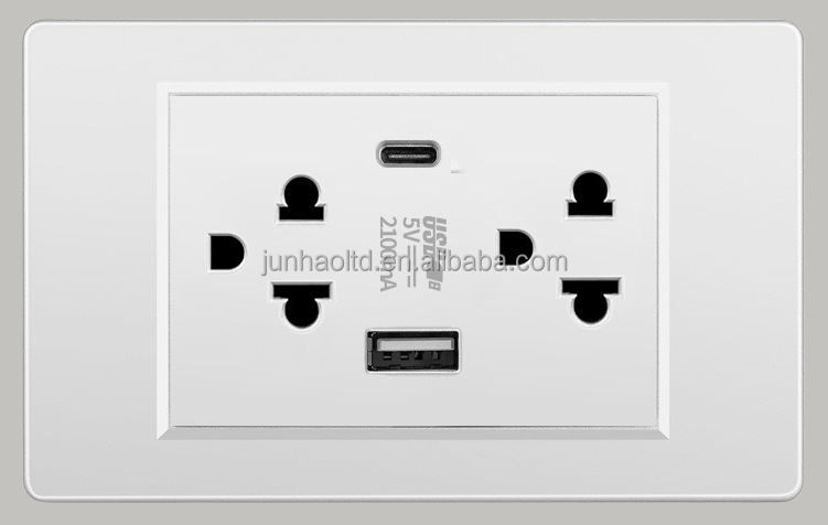 No inteligente - Enchufe tailandés con USB - Panel de plástico