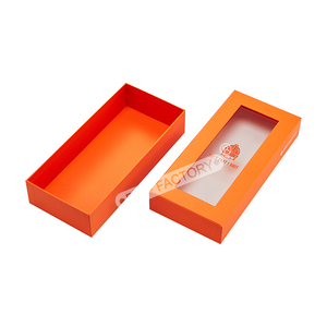 Custom Premium Rigid Shiny Orange Gift <strong>Box</strong> <strong>with</strong> <strong>Lid</strong> and Base Square <strong>Rectangle</strong> Packaging <strong>Box</strong> <strong>with</strong> Clear PVC Window for Storage - Product Image 6