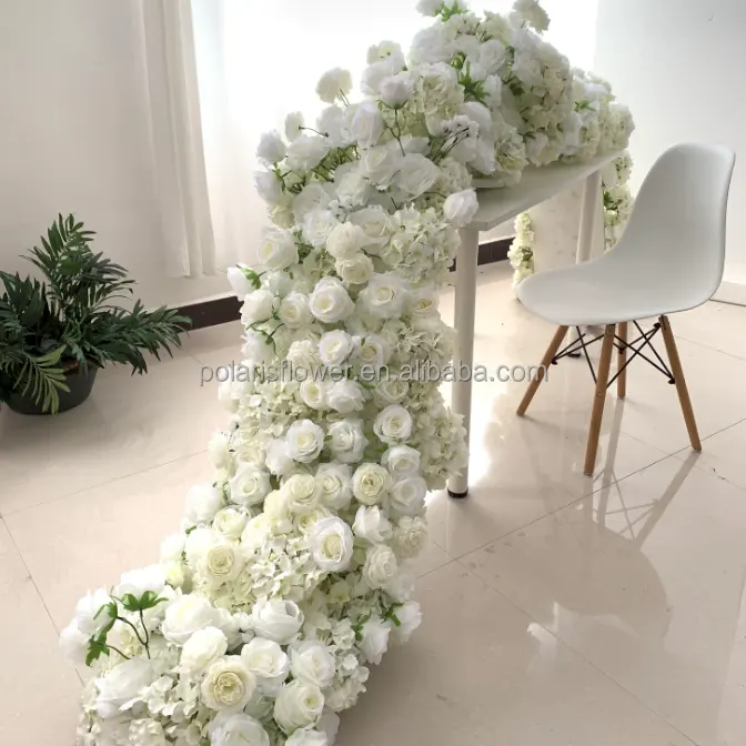 Decoración Artificial de flores, camino de mesa, boda, evento, arreglos florales, venta al por mayor