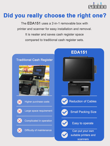 Все в одном EDA151 Dual 15 "/15,6" HD сенсорный экран POS система с модулем сканера принтера для платежной системы - Product Image 3