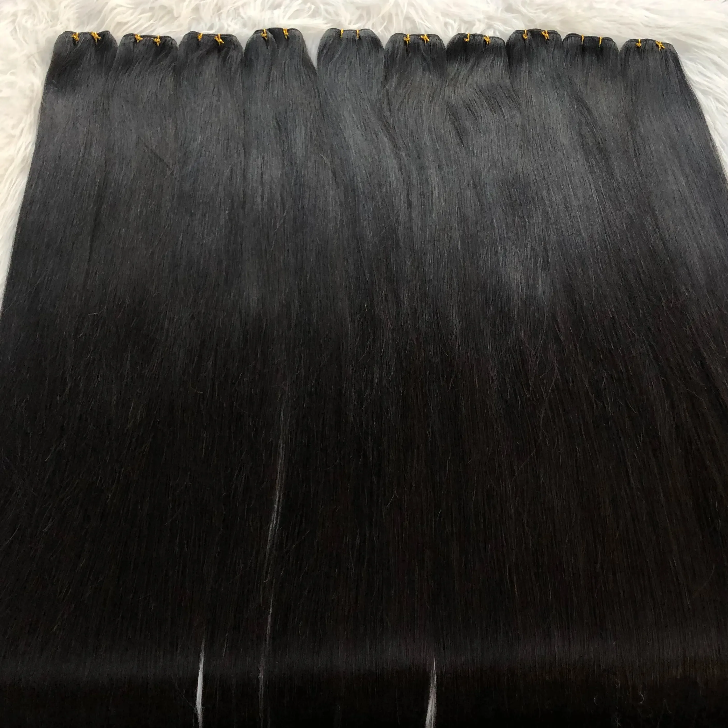 Russia Wholesale price 100% Virgin Cuticle Aligned Human Hair Extension,machine weft hair deep wavy bundles