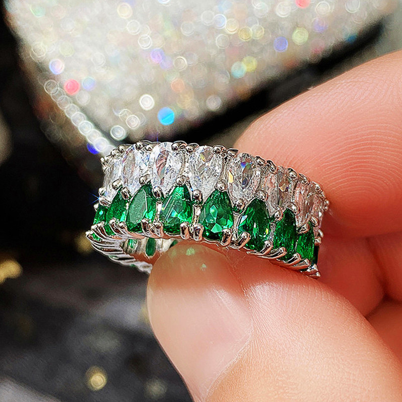 Diamants blancs + verts