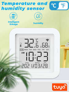 Termómetro higrómetro Alexa Google para escritorio, pantalla LCD, Sensor de temperatura y humedad, Wifi, hogar inteligente - Product Image 2