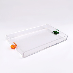 定制透明亚克力露石咖啡餐盘餐盘装饰早餐餐盘 - Product Image 1