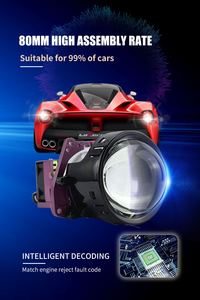 DRL、ユニバーサルカー用ランニングライトスーパーブライトBiLedプロジェクター最新のProjwaterproof Outdoorource Star 12V 64 5000K 3300lm - Product Image 5