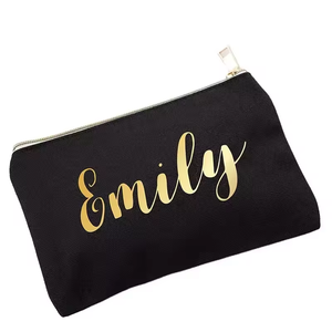 Small Customized Logo and Colour Canvas Zipper <strong>Pouch</strong> Coin Purse - Product Image 3
