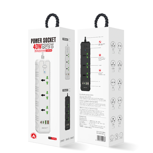 Combo diseño Gsm extensión de toma de corriente portátil Multi extensión enchufe 4 vías 2usb tira de alimentación - Product Image 5