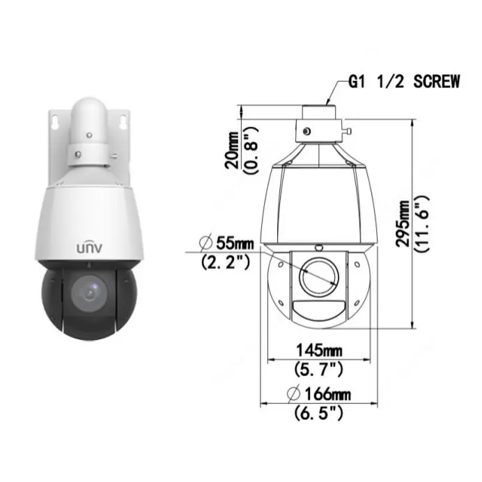 4mp 25x Ptz Camera Lighthunter Actieve Afschrikking Ondersteuning Uniview Unv App IPC6424SR-X25-VF-B