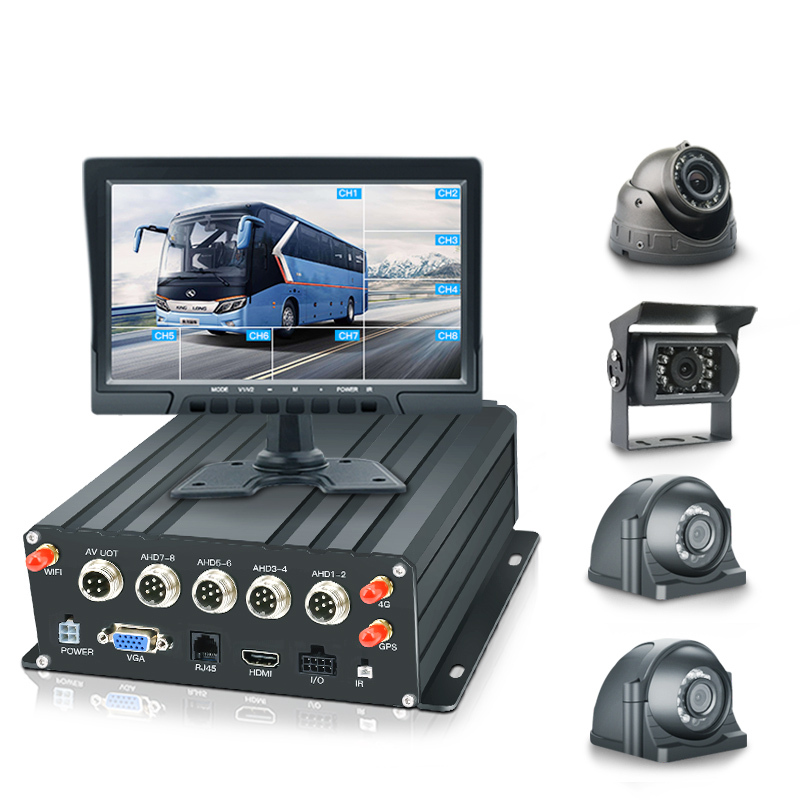 4CH HDD DVR 4G GPS Wifi+10.1 Inch VGA Monitor+4*1080p Camera