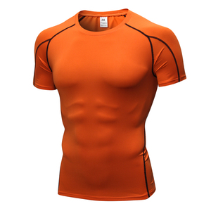 高品質のフィットネススポーツ服アスレチックボディービルメンズランニングTシャツ