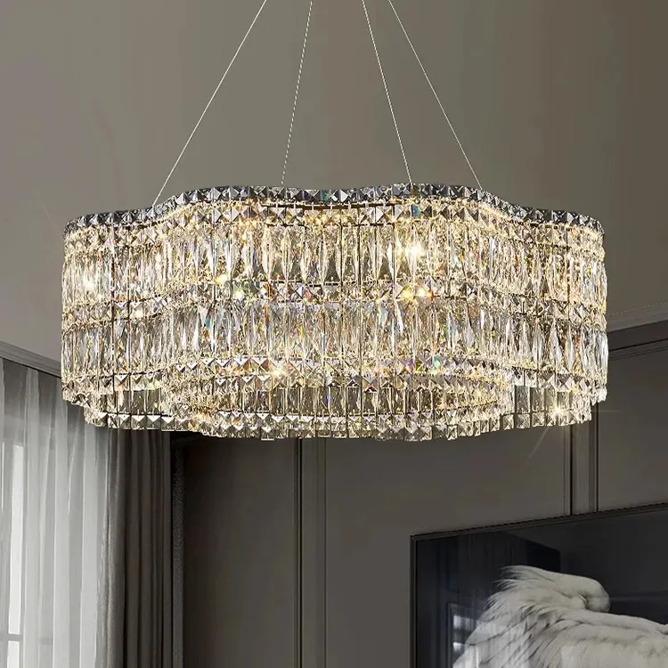 Nuevo candelabro de cristal romántico francés para sala de estar de lujo, comedor, dormitorio, luz principal, lámparas atmosféricas de moda