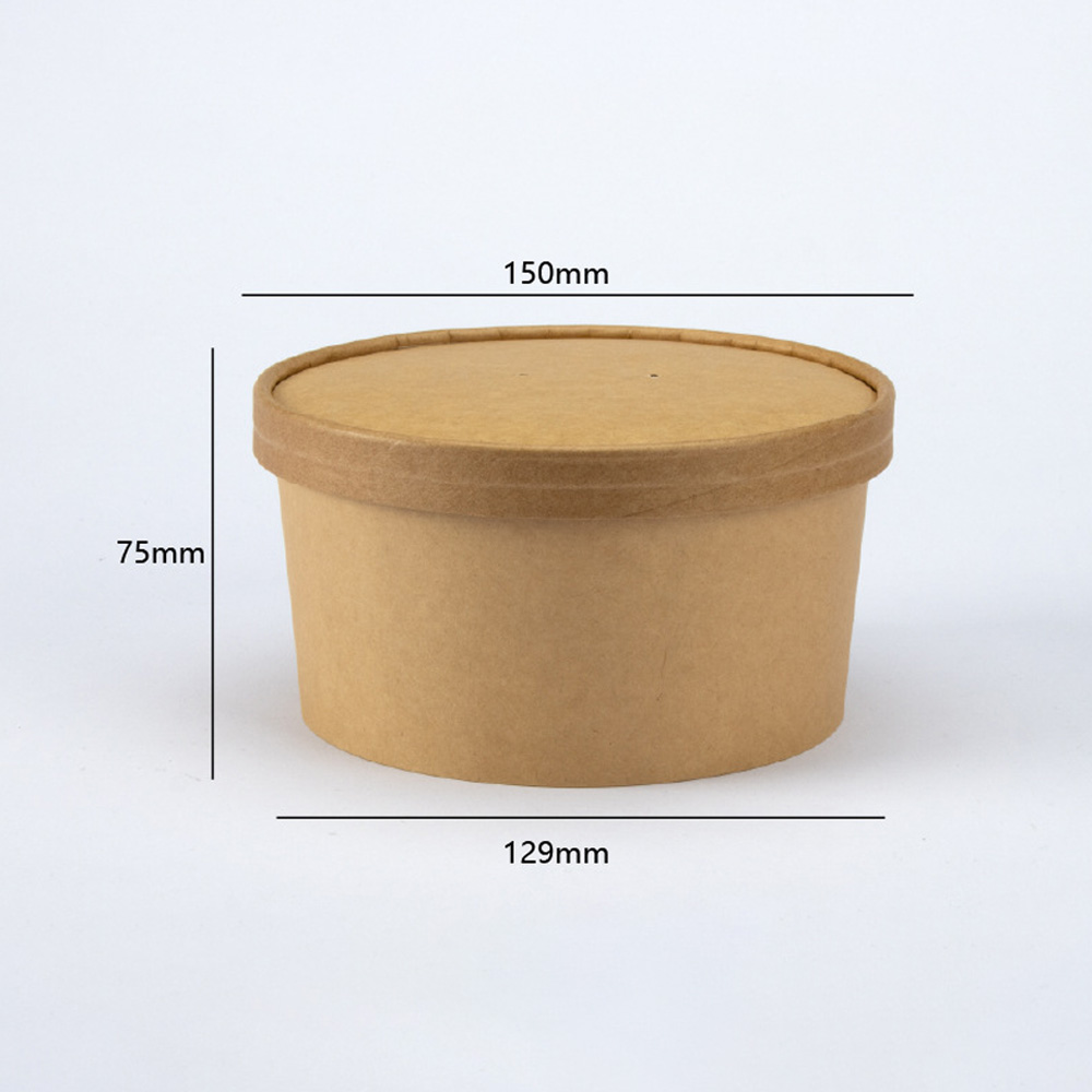 Brown Round Bowl + Paper Lid