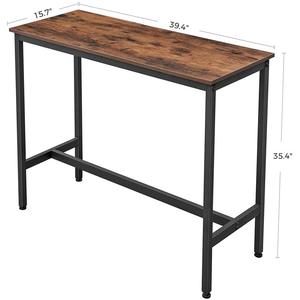 Greatway Study <strong>Computer</strong> <strong>Desk</strong> 47&quot; Home Office Writing Small <strong>Desk</strong>, Modern <strong>Simple</strong> Style PC Table, Black Metal Frame, Rustic Brown - Product Image 3