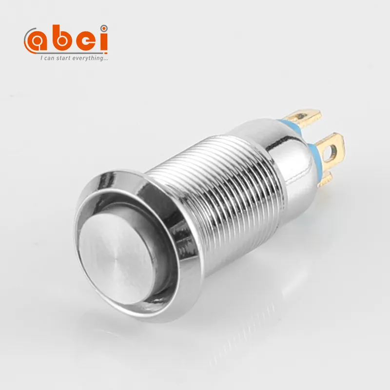 ABEI 8mm mini waterproof momentary push button switches metal micro switch with LED Illuminated light for Car Horn