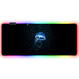 OEM özel Logo ofis Mat 4MM pürüzsüz su geçirmez yüzey LED kauçuk RGB Mouse Pad - Product Image 1