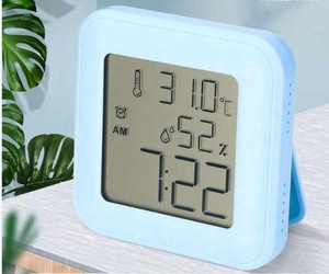 Termómetro LCD e higrómetro Precisión Reloj digital Pantalla Humedad Termómetro digital multitermómetro digital
