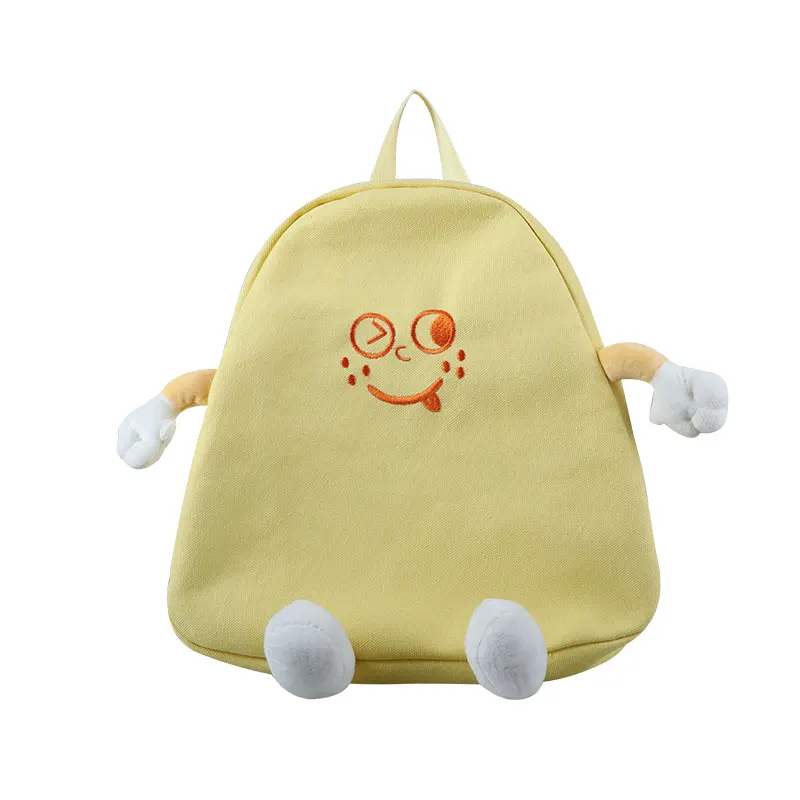 Nova moda Triângulo Queijo Infantil Jardim de infância bonito ombro duplo mochila pequena atacado