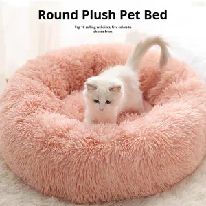 2025 Hot-Selling Milieuvriendelijke Luxe Grote Custom <span class=keywords><strong>Bed</strong></span> Wasbaar Zacht Winter Warm Pluche Ronde Kat Huisdier <span class=keywords><strong>Bed</strong></span> - Product Image 2