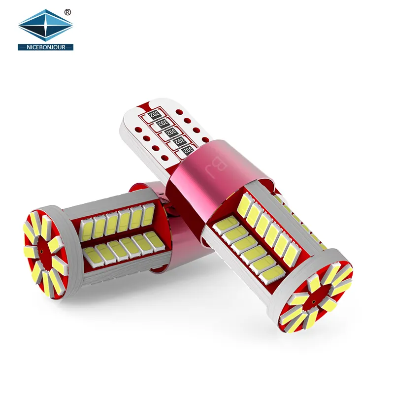Systèmes d'éclairage automatique LED lumineuse Canbus T10 3014 57 SMD w5w T10 DC12V à 24V Canbus aucune erreur Auto intérieur LED ampoule