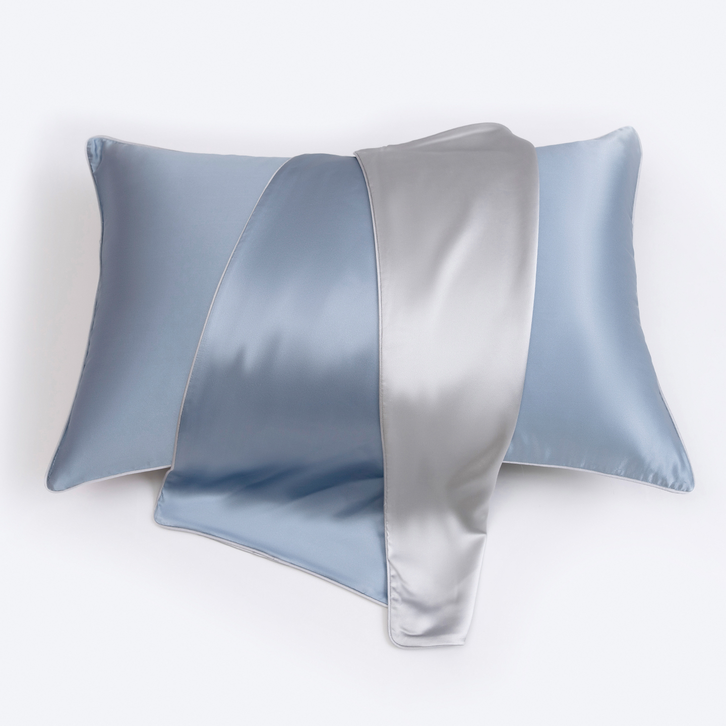 Blu foschia e grigio ghiacciaio (federa singola)