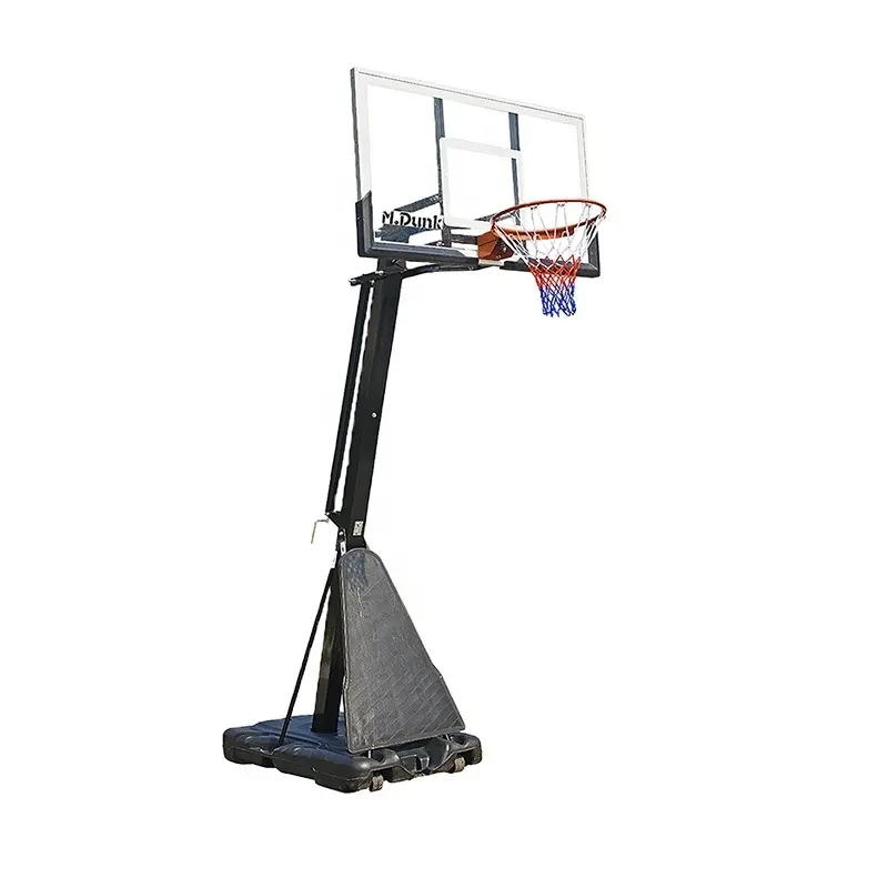 Soporte de baloncesto para tablero trasero de 54*32 pulgadas para adultos, aro de baloncesto portátil, vidrio templado con almohadilla de PE