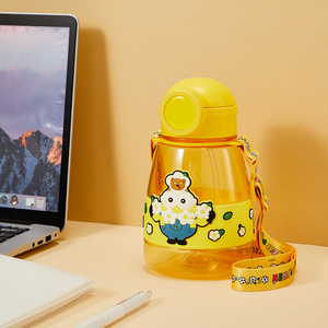 MINISO <strong>Minion</strong> Series 800mL Pop-Top Backpack Water Cup Made of Food-grade PP Safe and Durable Tableware <strong>Wholesale</strong> and Customization