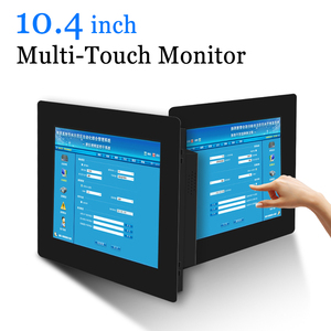 IP65保護10.4インチタッチモニターLinux用ウォールマウント付きUSBスクエアモニターWin10 DVI VGA BNC AVTV - Product Image 2