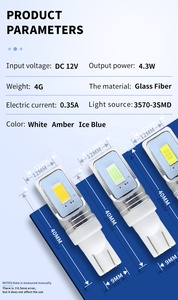 ไฟแสดงความกว้าง LED 3570รถยนต์ไฟแสดงสถานะความกว้าง2ด้านสว่างสูงไฟ LED ขนาดเล็ก - Product Image 4