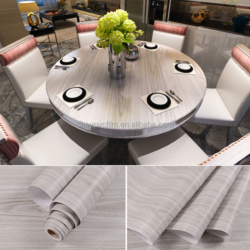Korean Minimalist PVC Wood Grain Foil Lamination Film For Desk Table Factory Vinyl Films For Furniture Wholesale Manufacture