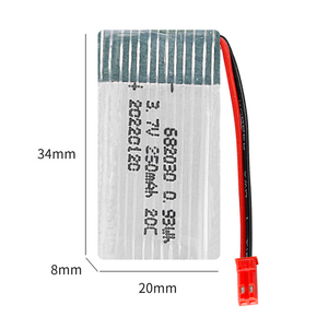 Kích thước nhỏ 3.7V 250mAh 682030 LiPo pin phụ kiện bộ phận 25C mạnh mẽ Lithium Ion gói cho Syma <span class=keywords><strong>x11c</strong></span> MJX x701 RC máy bay - Product Image 2