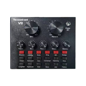 Tarjeta de sonido vocal de transmisión en vivo profesional, mezclador de interfaz de Audio, compatible con tarjeta de sonido de mezcla multicanal - Product Image 1