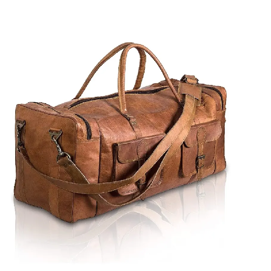 नि: शुल्क नमूने बड़े 32 इंच duffel बैग के लिए पुरुषों holdall चमड़े यात्रा बैग रातोंरात जिम खेल सप्ताहांत बैग