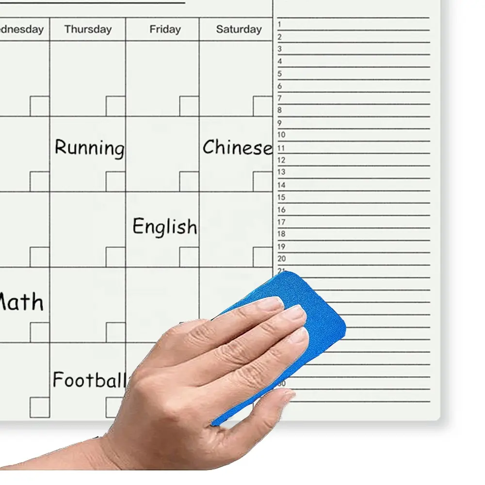 Magnetische Whiteboard Kalender, 36 "X 48", Glas Droge Wissen White Board Planner Voor Home School Office