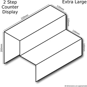 2 <strong>Step</strong> Tier Clear Acrylic Plastic Retail Riser <strong>Counter</strong> <strong>Display</strong> Stands Perfect for <strong>Table</strong> Shops Stalls Ornaments Models Etc - Product Image 4