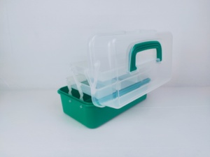 Araç kutusu organizatör ve depolama plastik alet kutusu ile tepsi ve bölücü 3 katmanlı çok fonksiyonlu taşınabilir ev ofis için araba gövde - Product Image 6