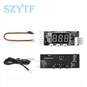 DC12V 4-Wire Min温度コントローラースピード知事ファンスピードモーターコントローラーデジタル表示モジュール電源 - Product Image 1